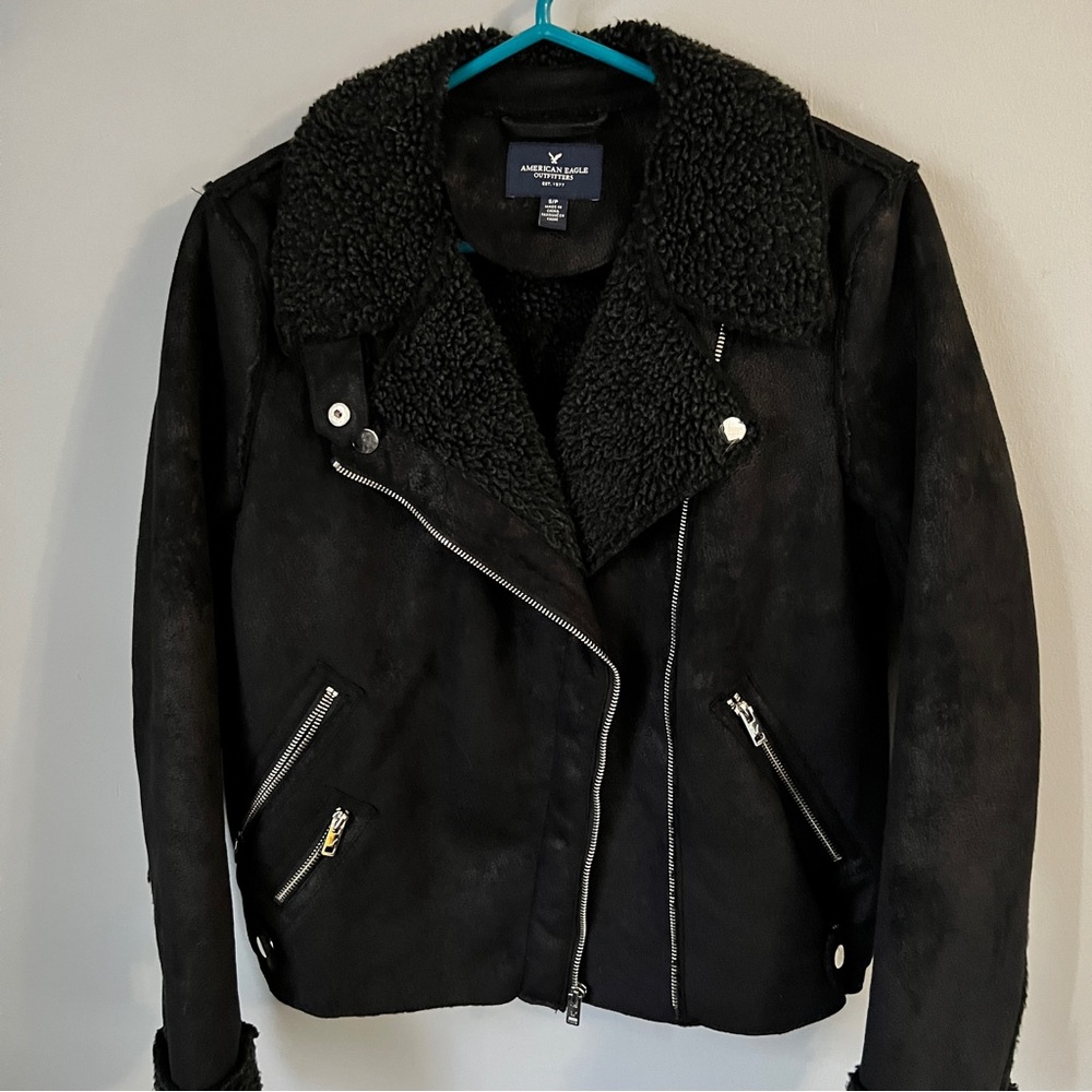 American Eagle Outfitters Woman’s Black Moto Jacket Size Small